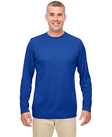 UltraClub 8622 Men's Cool & Dry Performance Long-S in Royal front view