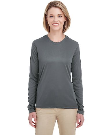 UltraClub 8622W Ladies' Cool & Dry Performance Lon in Charcoal front view