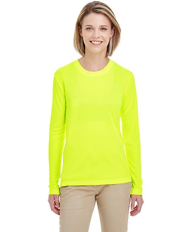 UltraClub 8622W Ladies' Cool & Dry Performance Lon in Bright yellow front view