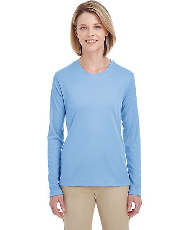 UltraClub 8622W Ladies' Cool & Dry Performance Lon in Columbia blue front view