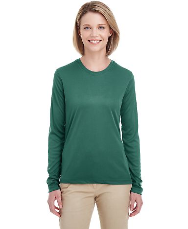 UltraClub 8622W Ladies' Cool & Dry Performance Lon in Forest green front view