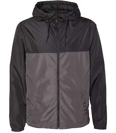 Independent Trading Co. EXP54LWZ Windbreaker Light Black/ Graphite front view