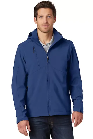 Eddie Bauer EB536  Hooded Soft Shell Parka Admiral Blue front view