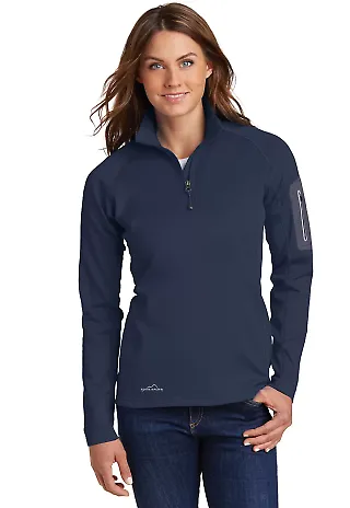 Eddie Bauer EB235  Ladies 1/2-Zip Performance Flee River Blue front view