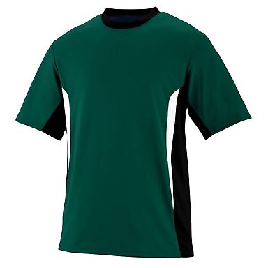 Augusta 1511 Youth Surge Short Sleeve Jersey in Dark green/ black/ white front view