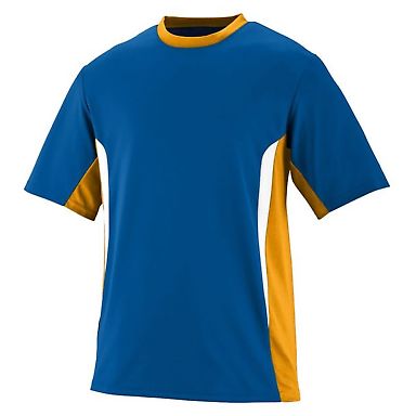 Augusta 1511 Youth Surge Short Sleeve Jersey in Royal/ gold/ white front view