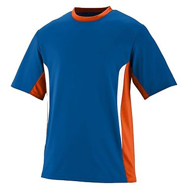 Augusta 1511 Youth Surge Short Sleeve Jersey in Royal/ orange/ white front view