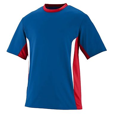 Augusta 1511 Youth Surge Short Sleeve Jersey in Royal/ red/ white front view