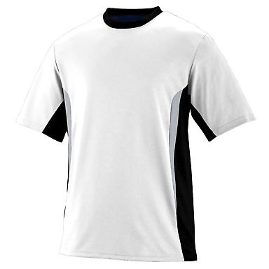 Augusta 1511 Youth Surge Short Sleeve Jersey in White/ black/ silver grey front view