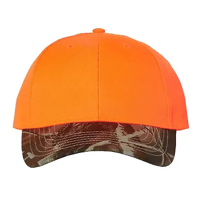 Kati LC25 Solid Crown Camouflage Cap Blaze/ Realtree Hardwoods front view