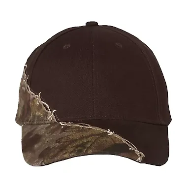 Kati LC4BW Licensed Camo Cap with Barbed Wire Embr AP/ Brown front view