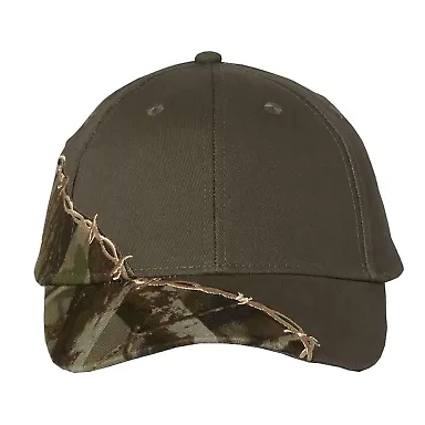 Kati LC4BW Licensed Camo Cap with Barbed Wire Embr Hardwood Green/ Olive front view