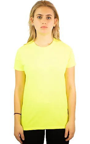2000L Gildan Ladies' 6.1 oz. Ultra Cotton® T-Shir in Safety green front view