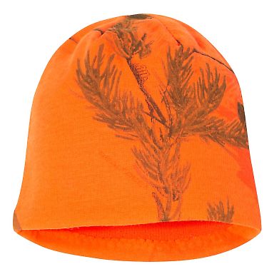 Kati LCB08 8" Camo Knit Cap in Blaze realtree ap front view