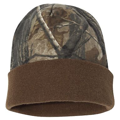 Kati LCB12 12" Camo Knit Cap in Realtree ap/ brown front view