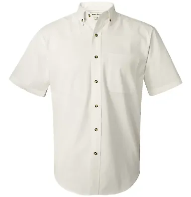 FeatherLite 0281 Short Sleeve Stain-Resistant Twil Arctic White/ Stone front view