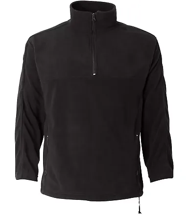 FeatherLite 3351 Microfleece Unisex Quarter-Zip Pu in Onyx black front view