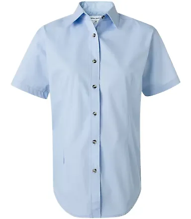 FeatherLite 5281 Women's Short Sleeve Stain-Resist in Glacier blue front view