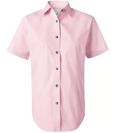 FeatherLite 5281 Women's Short Sleeve Stain-Resist in Soft pink front view