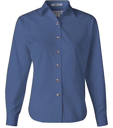 FeatherLite 5283 Women's Long Sleeve Stain-Resista in Pacific blue front view