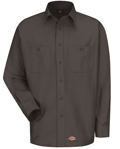 Wrangler WS10T Long Sleeve Work Shirt Tall Sizes in Charcoal front view
