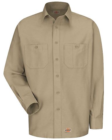 Wrangler WS10T Long Sleeve Work Shirt Tall Sizes in Khaki front view