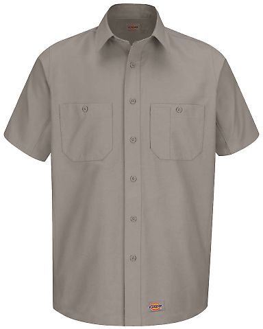 Wrangler WS20 Short Sleeve Work Shirt in Silver front view