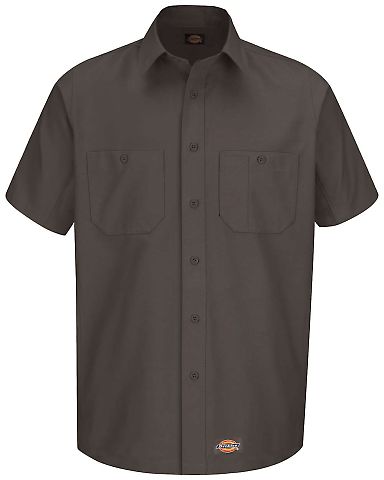Wrangler WS20T Short Sleeve Work Shirt Tall Sizes in Charcoal front view