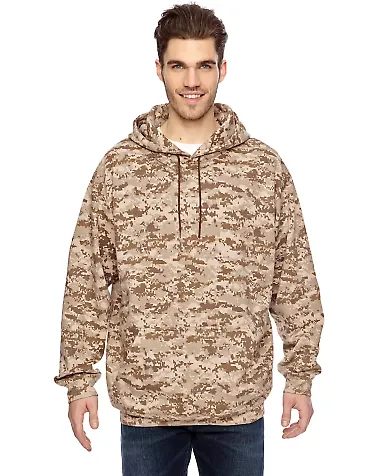 3969 Code V Camouflage Pullover Hooded Sweatshirt  in Sand digital front view