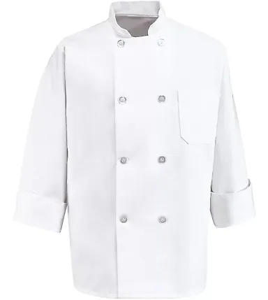 Chef Designs 0403 Eight Pearl Button Chef Coat White front view