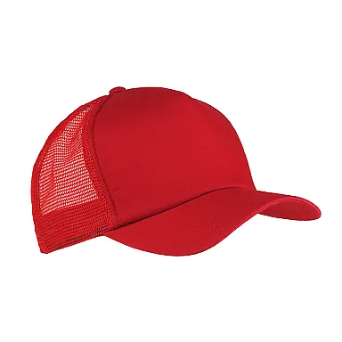 BX010 Big Accessories 5-Panel Twill Trucker Cap RED front view