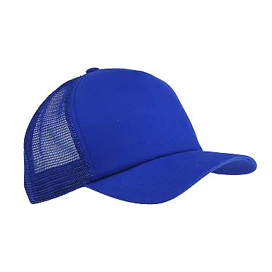 BX010 Big Accessories 5-Panel Twill Trucker Cap ROYAL front view