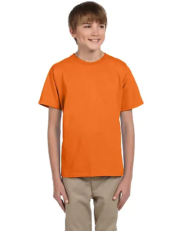 3931B Fruit of the Loom Youth 5.6 oz. Heavy Cotton Safety Orange front view