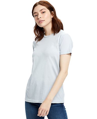 US Blanks US100 Ladies Short-Sleeve Garment-Dyed J in Dusty blue front view
