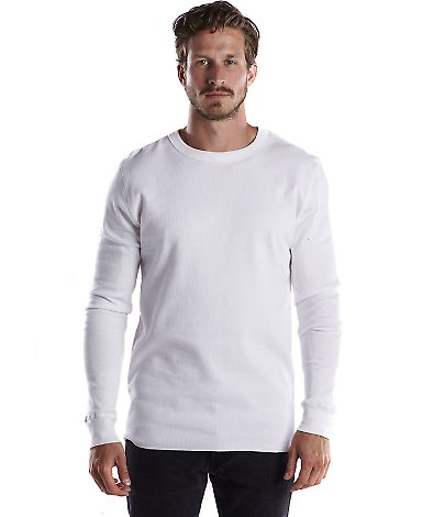 US Blanks US2900 Men's 5.8 oz. Long-Sleeve Thermal in White front view