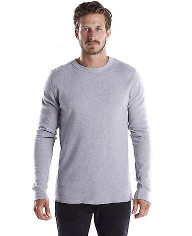 US Blanks US2900 Men's 5.8 oz. Long-Sleeve Thermal in Heather grey front view