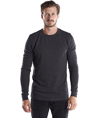 US Blanks US2900 Men's 5.8 oz. Long-Sleeve Thermal in Heather charcoal front view