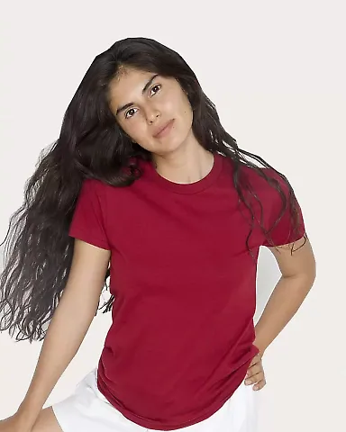 Los Angeles Apparel 21002 Ladies Fine Jersey Tee Cranberry front view