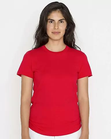Los Angeles Apparel 21002 Ladies Fine Jersey Tee Red front view