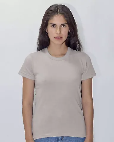 Los Angeles Apparel 21002 Ladies Fine Jersey Tee Silver front view