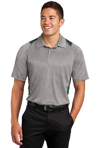Sport Tek ST665 Sport-Tek® Heather Colorblock Con in Vnt he/for grn front view