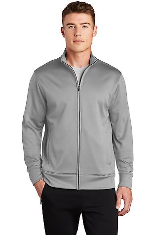 Sport Tek ST241 Sport-Tek Sport-Wick Fleece Full-Z in Silver front view