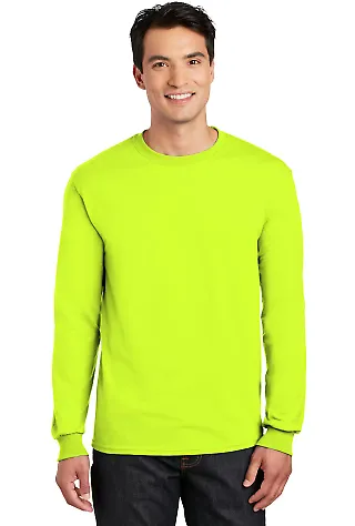 Gildan 8400 5.6 oz. Ultra Blend 50/50 Long-Sleeve  in Safety green front view
