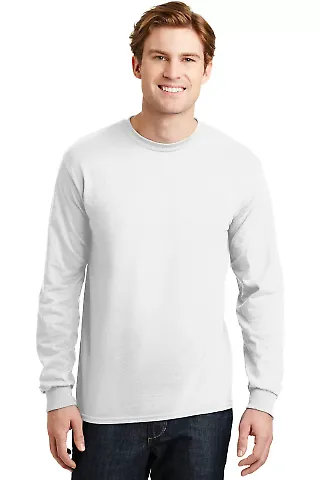 Gildan 8400 5.6 oz. Ultra Blend 50/50 Long-Sleeve  in White front view