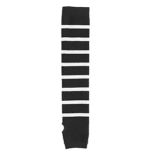 Sport Tek STA03 Sport-Tek Striped Arm Socks Black/White front view