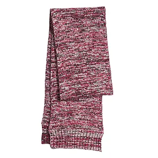 Sport Tek STA04 Sport-Tek Marled Scarf Tr Red/Blk/Wht front view
