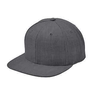 Sport Tek STC19 Sport-Tek® Flat Bill Snapback Cap in Dark hthr grey front view