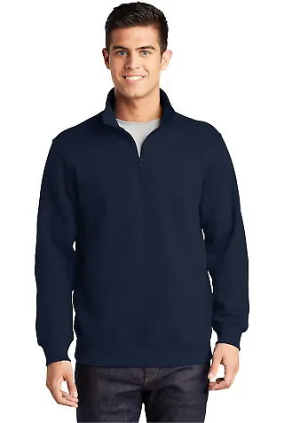 Sport Tek TST253 Sport-Tek Tall 1/4-Zip Sweatshirt in True navy front view