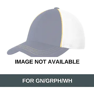 Sport Tek STC29 Sport-Tek Piped Mesh Back Cap For Gn/Grph/Wh front view