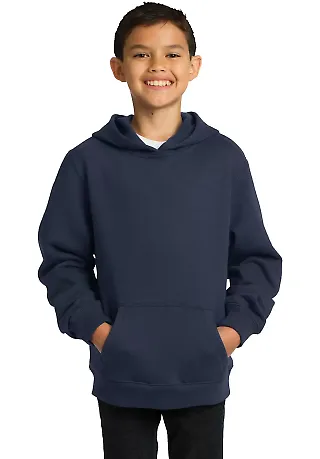 Sport Tek YST254 Sport-Tek Youth Pullover Hooded S in True navy front view